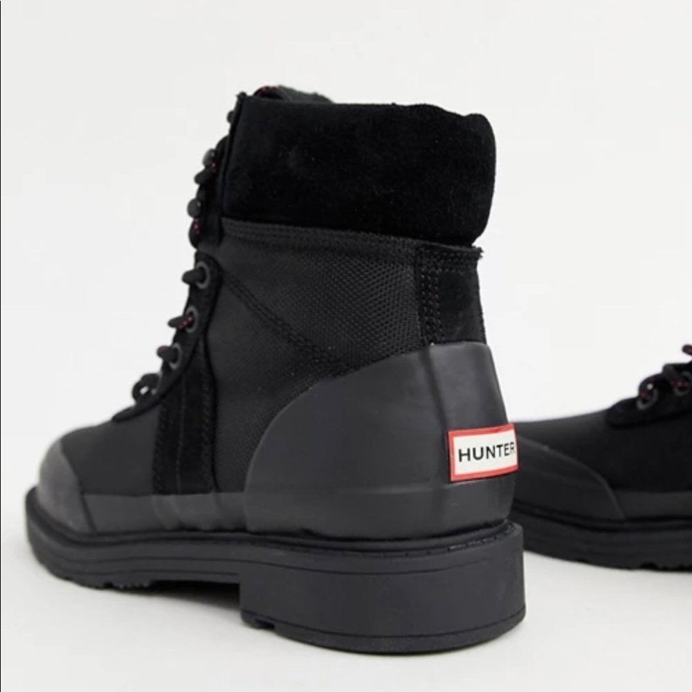 Hunter Insulated Black Leather Hiker Boots 10